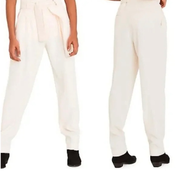 New | ba&sh Tied Waist Pleated Front Tiago Pants in Ecru size XS - Picture 4 of 5